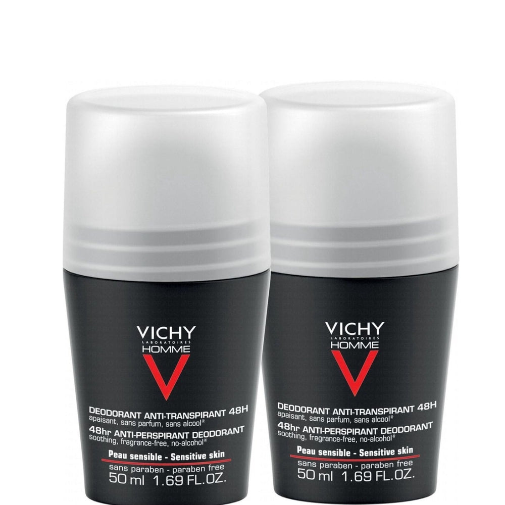 Vichy Homme Deodorant Anti-Transpirant Roll-On 48h 50ml 1+1