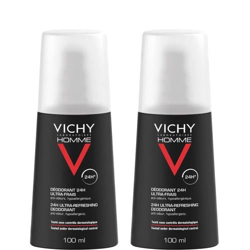 Vichy Homme 24HR Ultra-Refreshing Deodorant Spray 2 X 100ml