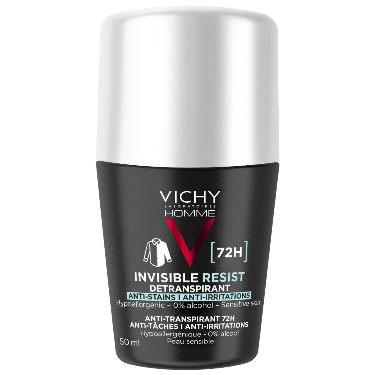 Vichy Invisible Resist 72 Hours Roll-On Deodorant Men's 50 Ml