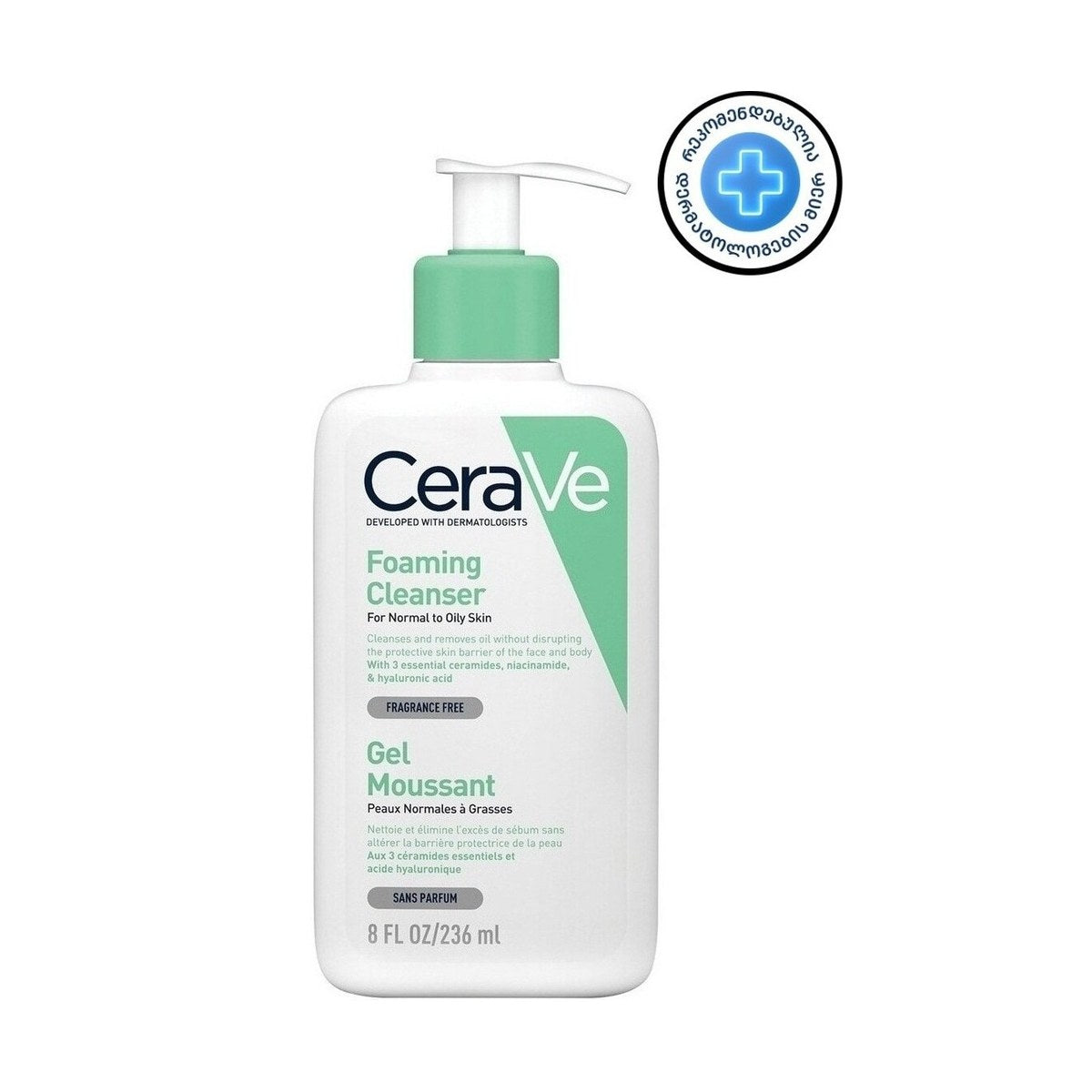 CeraVe Foaming Cleanser Face & Body Cleansing Gel For Normal - Oily Skin 1000ml