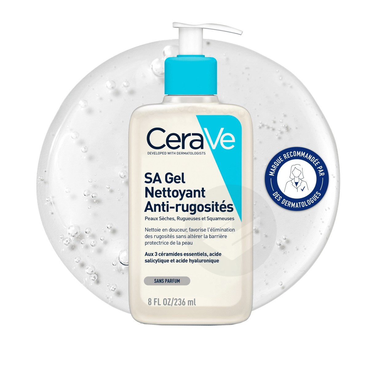 CeraVe SA Smoothing Cleanser Face & Body Cleansing Gel For Dry, Rough, Uneven Skin 236ml