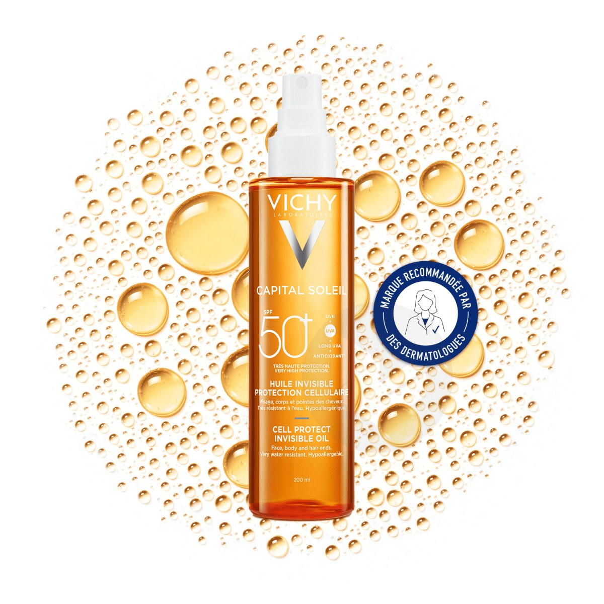 Vichy Capital Soleil Cell Protect Invisible Oil SPF50+ 200 Ml