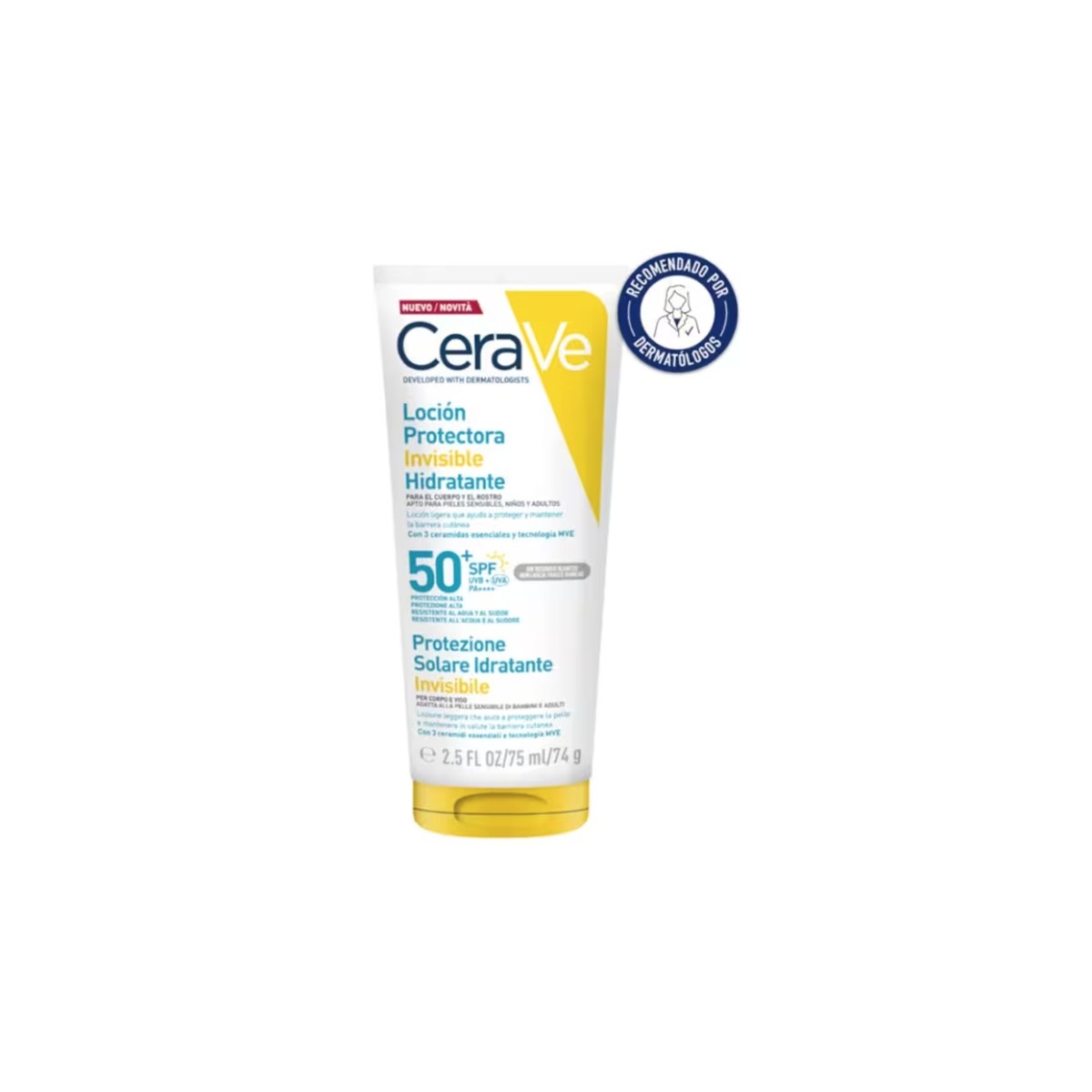 CeraVe Invisible Hydrating SPF50+ Sunscreen For Face & Body 75ml