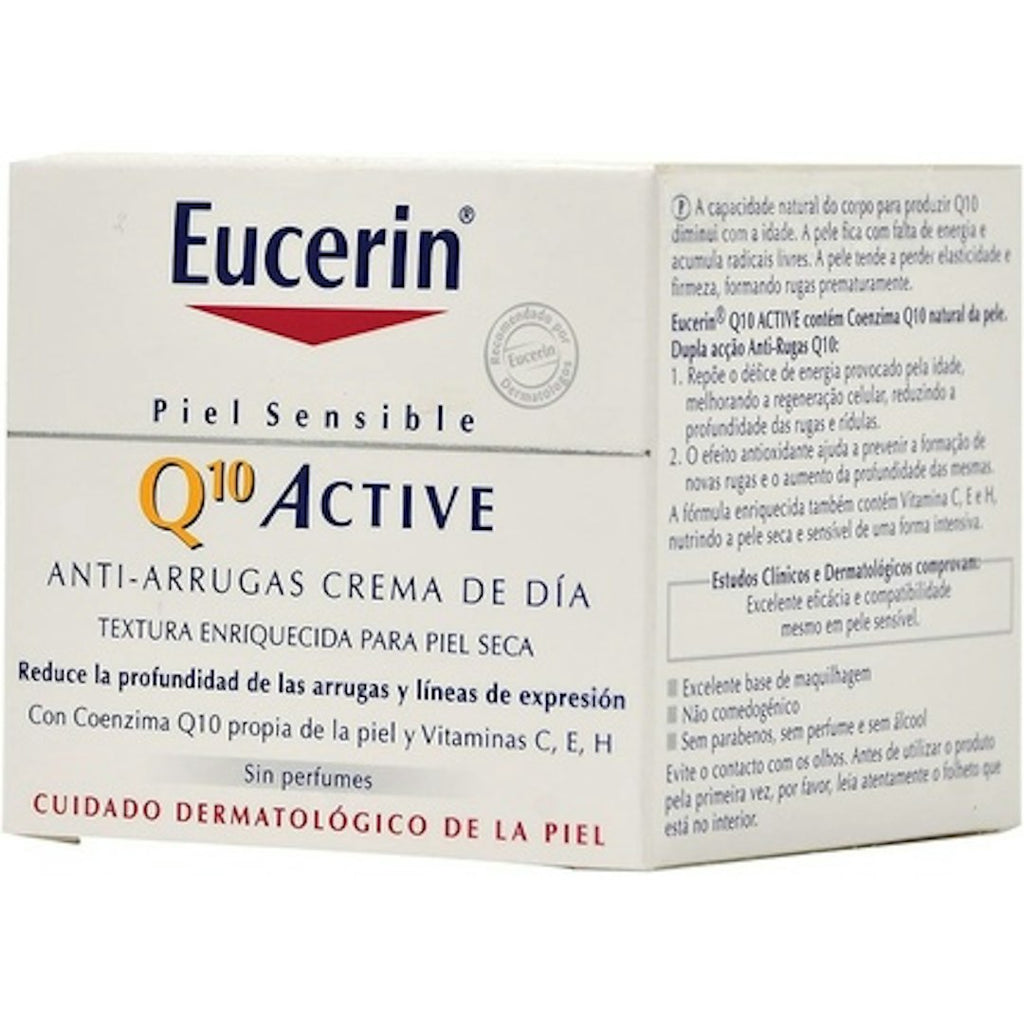 Eucerin Q10 Active Sensi-Rides, Crema De Día Antiarrugas, 50 Ml