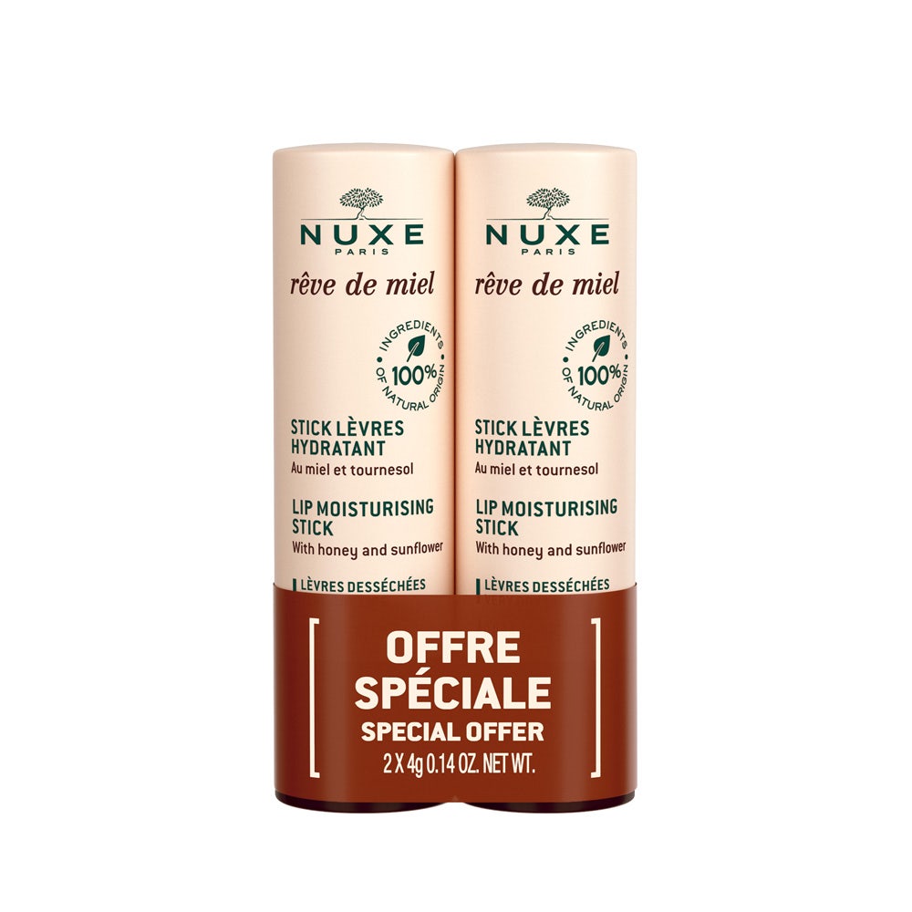Nuxe Rêve De Miel Duo Sticks À Lèvres - 2x4g