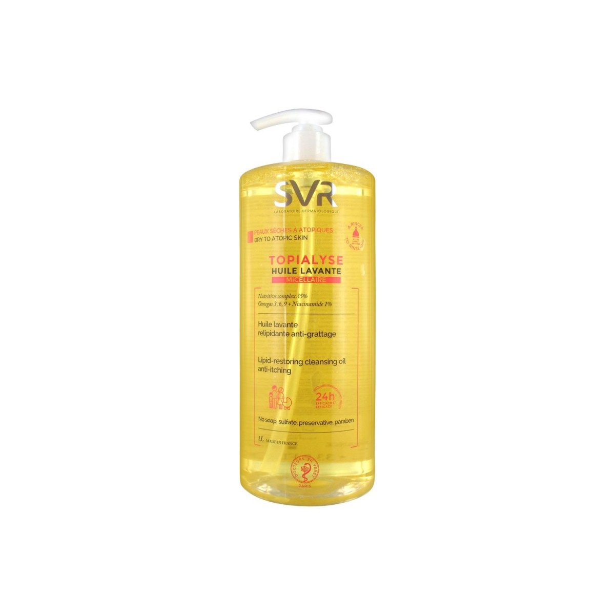 SVR Topialyse* - Lipid-replenishing Cleansing Oil Huile Lavante 1L - Dry And Sensitive Skin