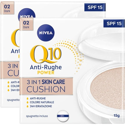 Nivea Q10 Anti-Age 3-in-1 Cushion Foundation Skin Care Natural Color 02
