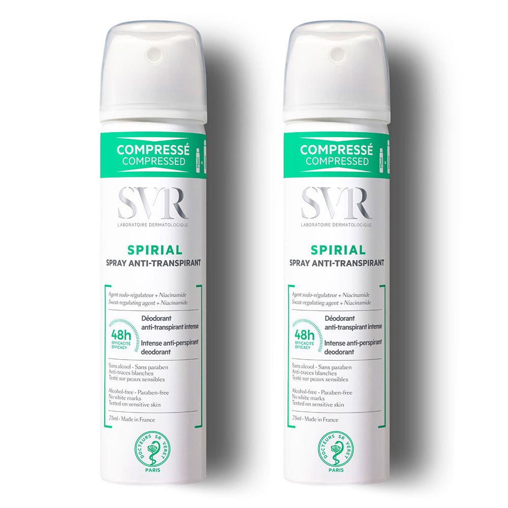 SVR Spirial Deodorant Anti-Perspirant Spray 2 X 75ml