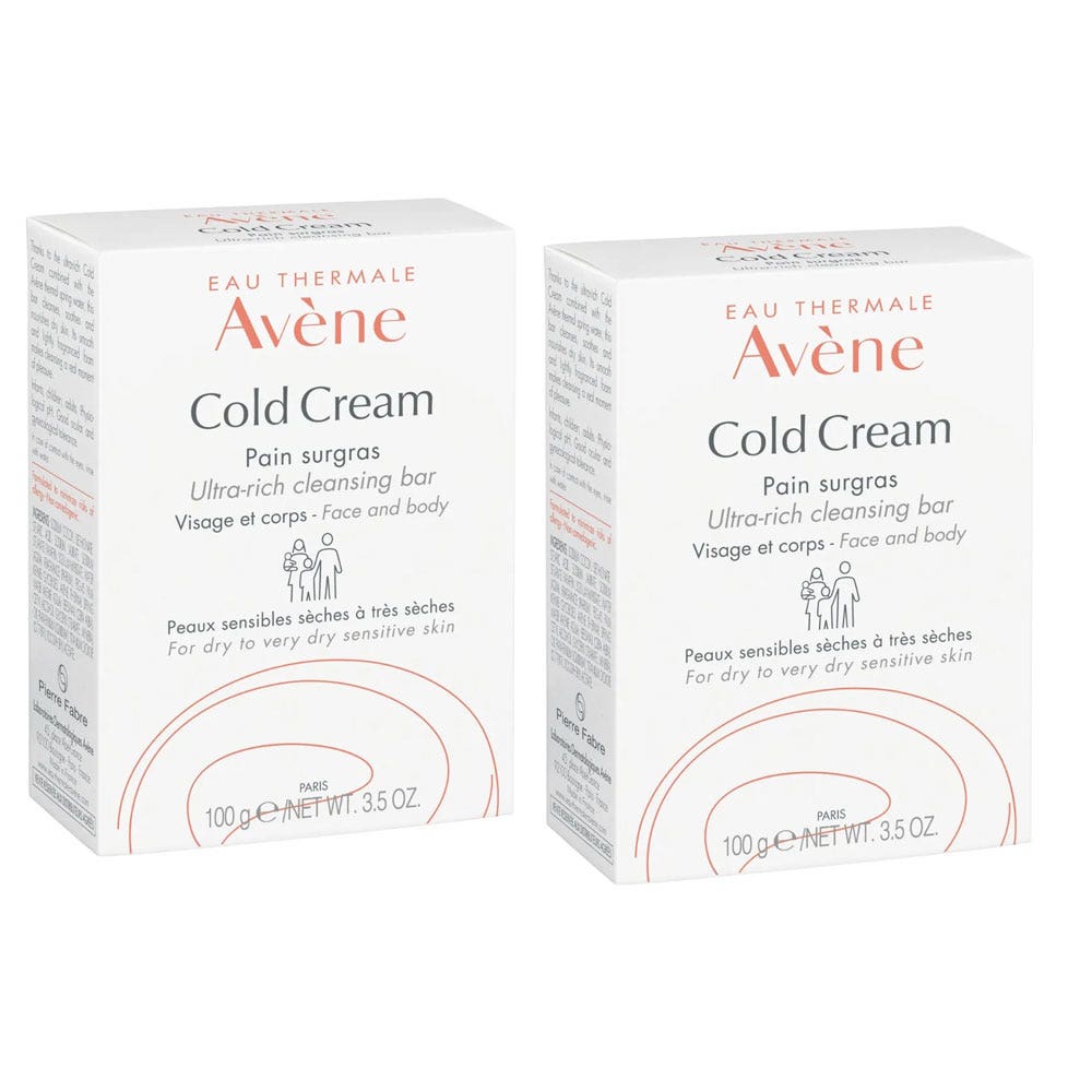 Avene Cold Cream Ultra-rich Soap Free Cleansing Bar X2. Avène. Shipping Included (2)