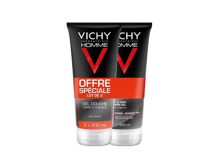 Vichy Homme Gel Douche Hydra Mag C Lot De 2 X 200ml