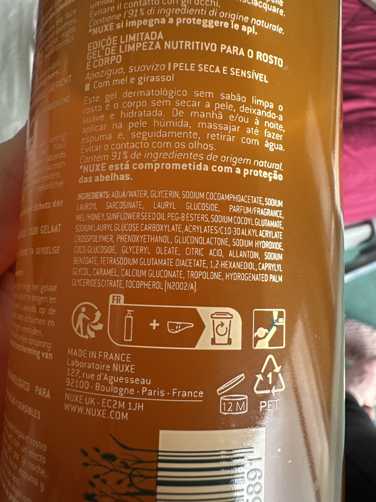 Nuxe Reve De Miel Gel Lavant Surgras Visage Et Corps 750 Ml (4)