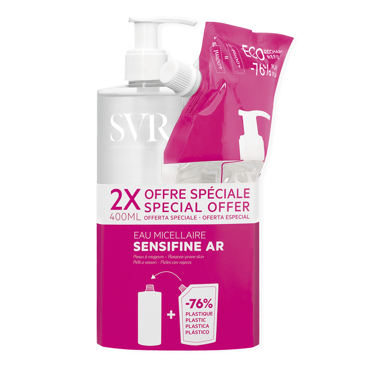 SVR Sensifine AR Micellair Water 400ml+ Navulling 400ml