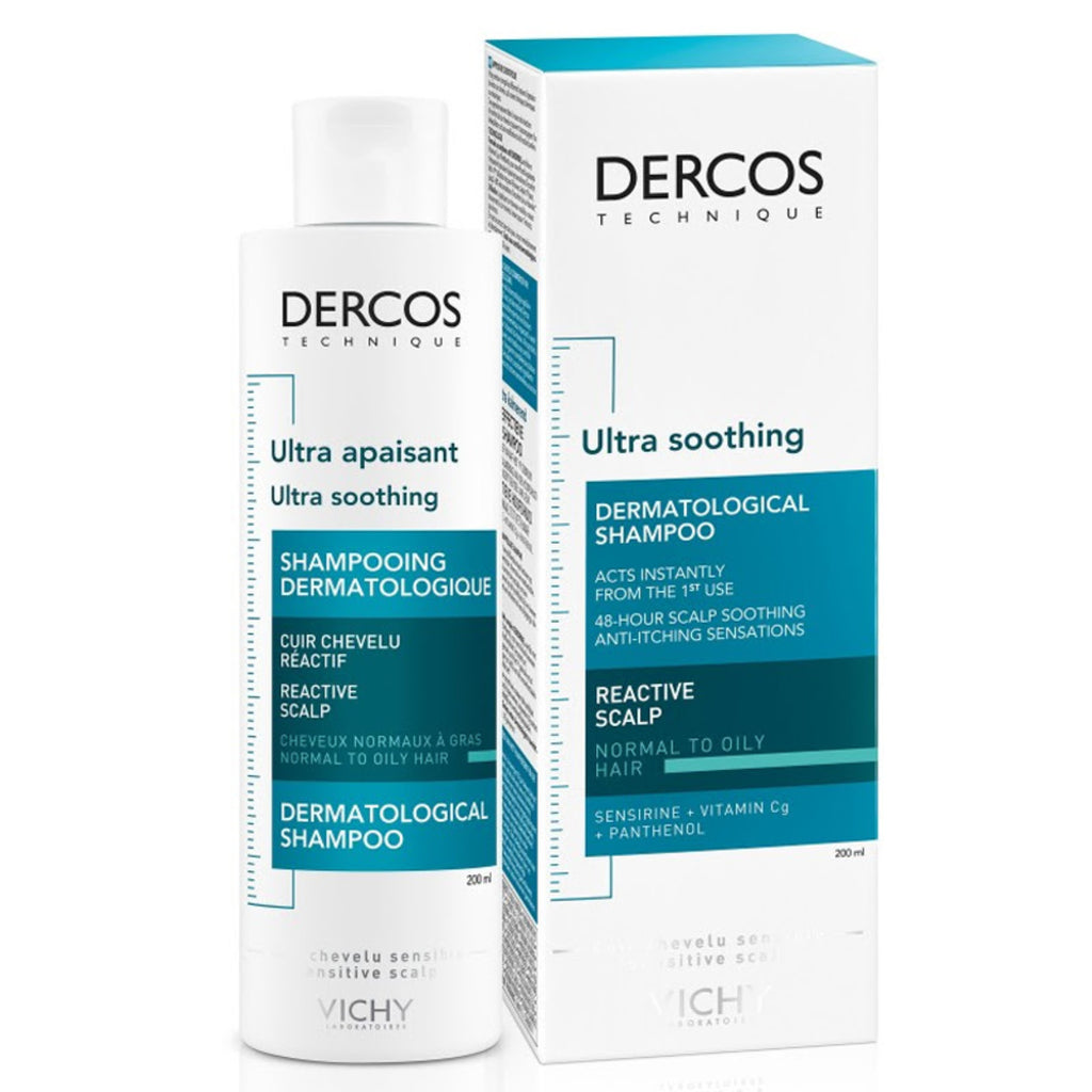 DERCOS Technique - shampooing ultra apaisant cheveux normaux à gras - Vichy - 200ml