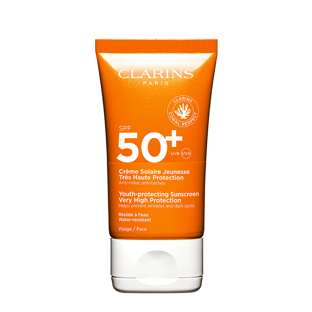 Clarins Sun Cream Youth Face Spf50 50 Ml High Protection Sunscreen