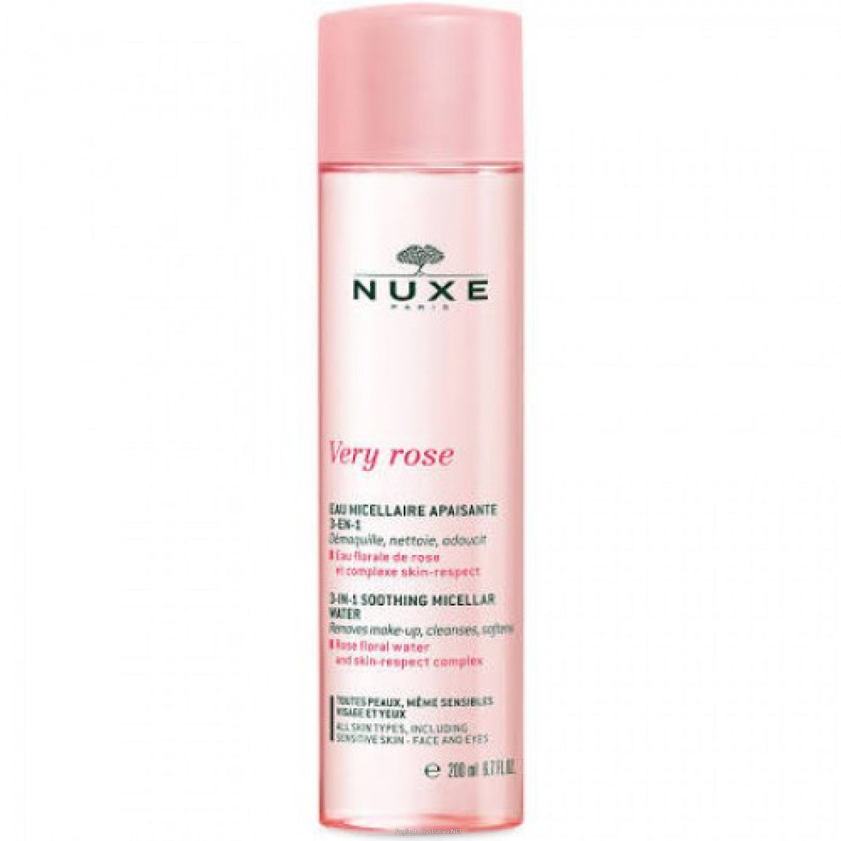 Nuxe Very Rose Moisturising Micellar Water 3 In 1 Dry Skin 200 Ml