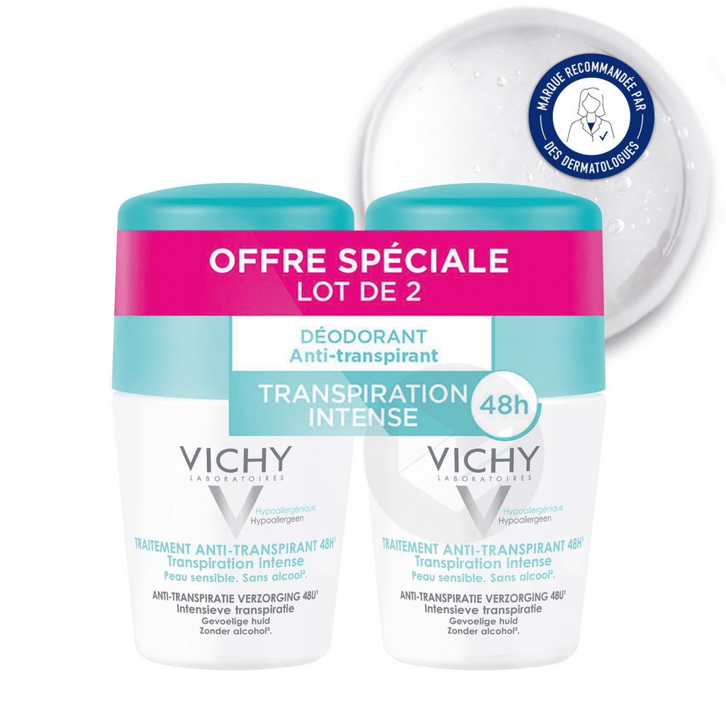 Vichy 48H Intensive Anti-perspirant Deodorant Roll-on 2 X 50ml