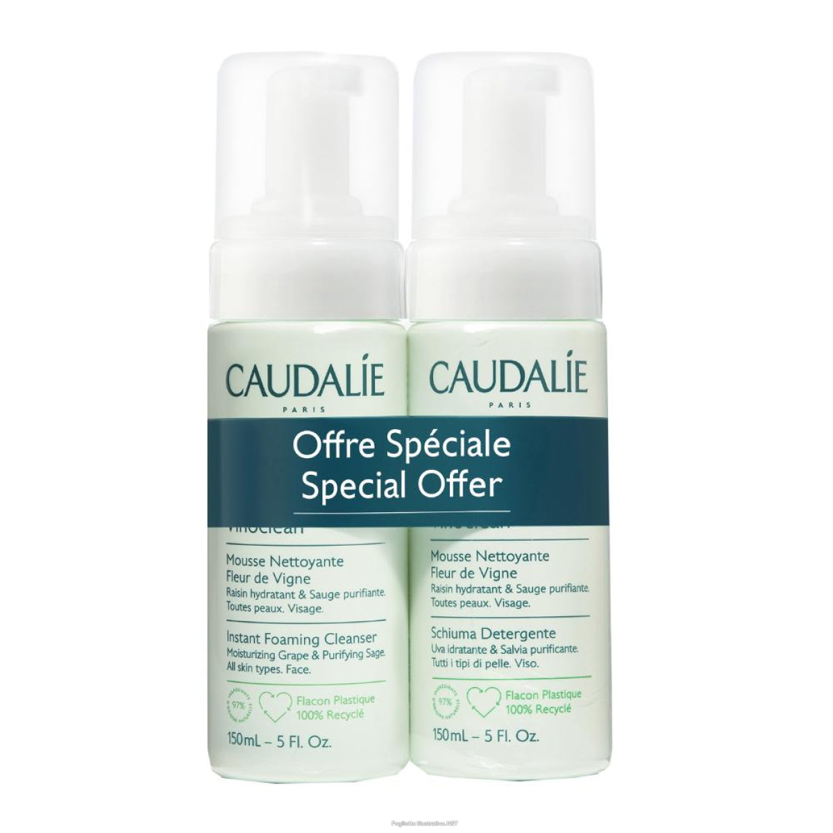 Caudalie Vinoclean Instant Foaming Cleanser Duo 300 Ml