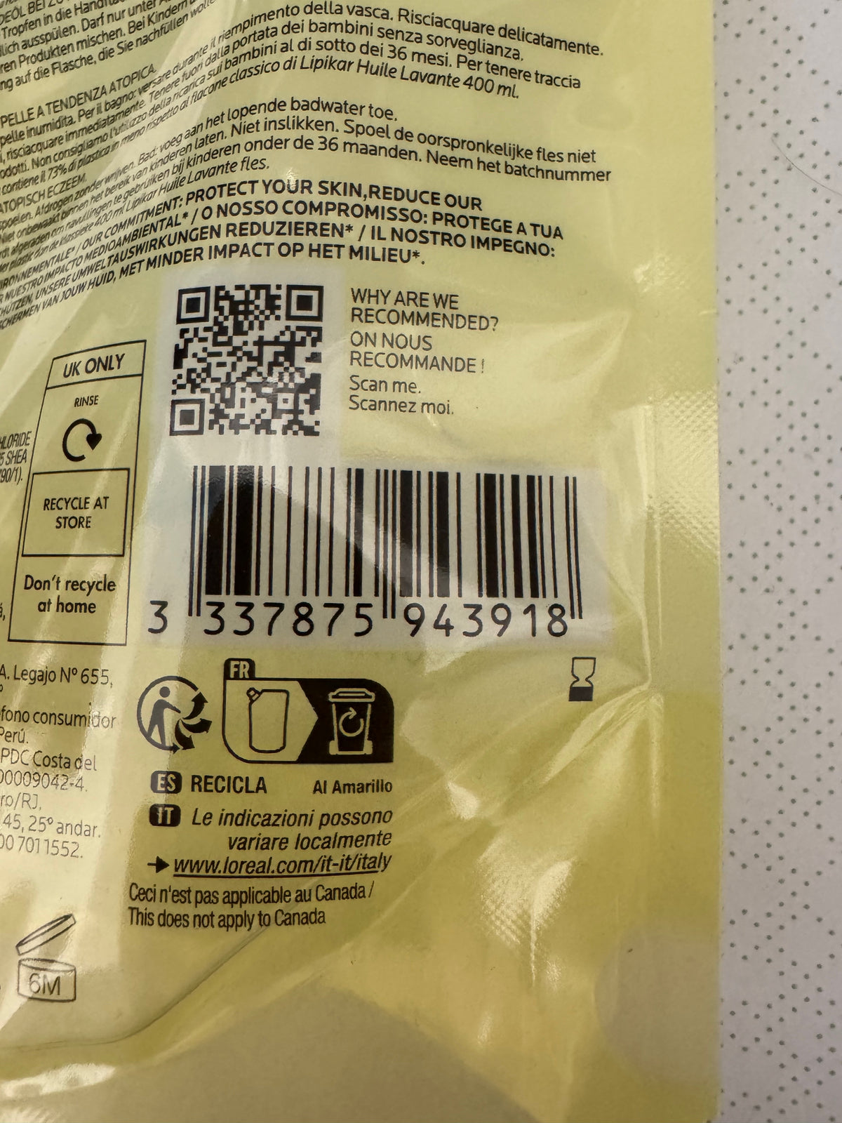 La Roche Posay Roche-Posay Lipikar Huile Lavante AP+ Eco-Recarga 400ml (6)
