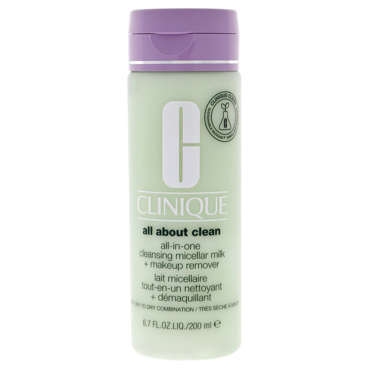 Clinique All About Clean All-in-One Cleansing Micellar Milk + Makeup Remover Very Dry To Combination Skin 200ml