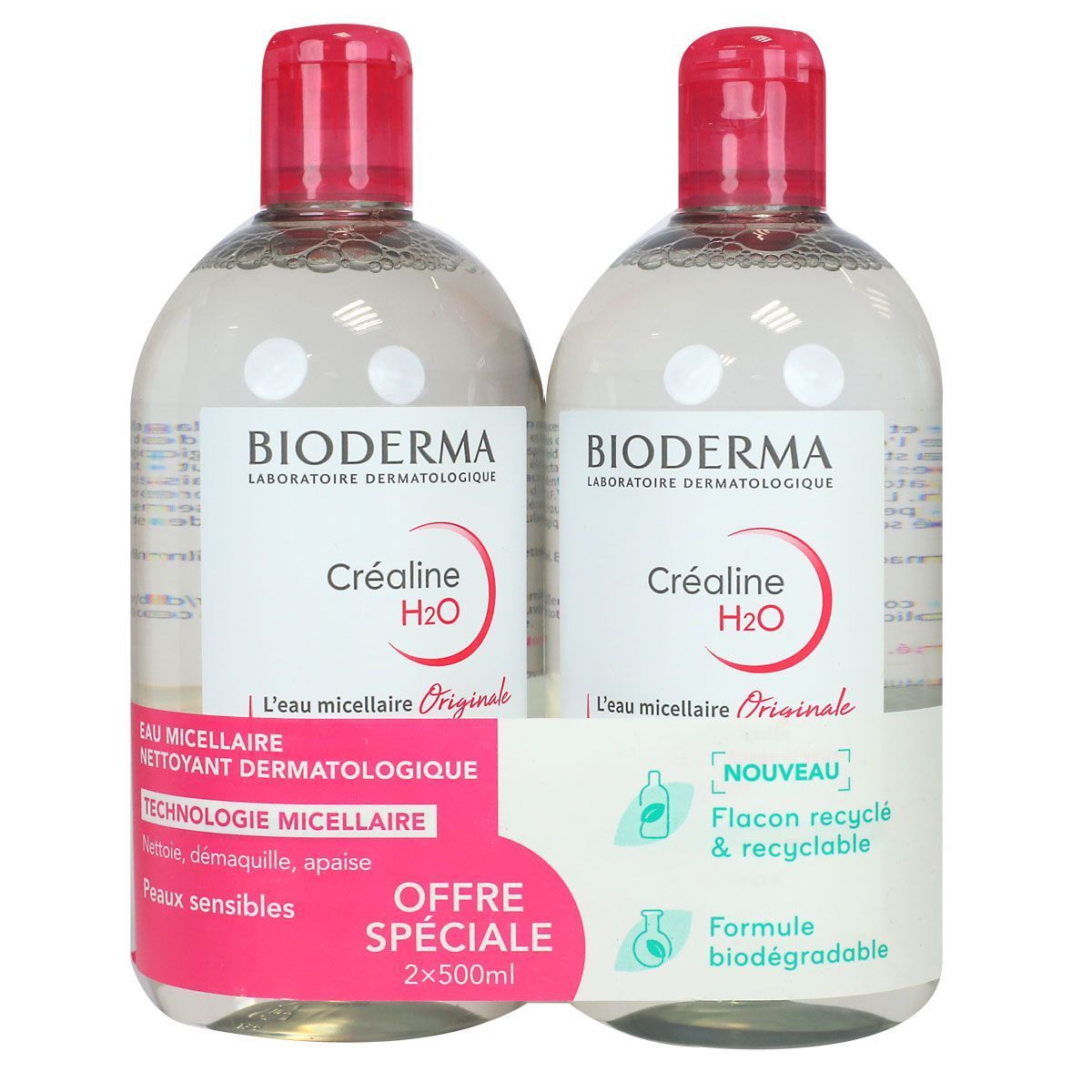 Bioderma Créaline H2O, Eau Micellaire, Lot 2 × 500 Ml (2)