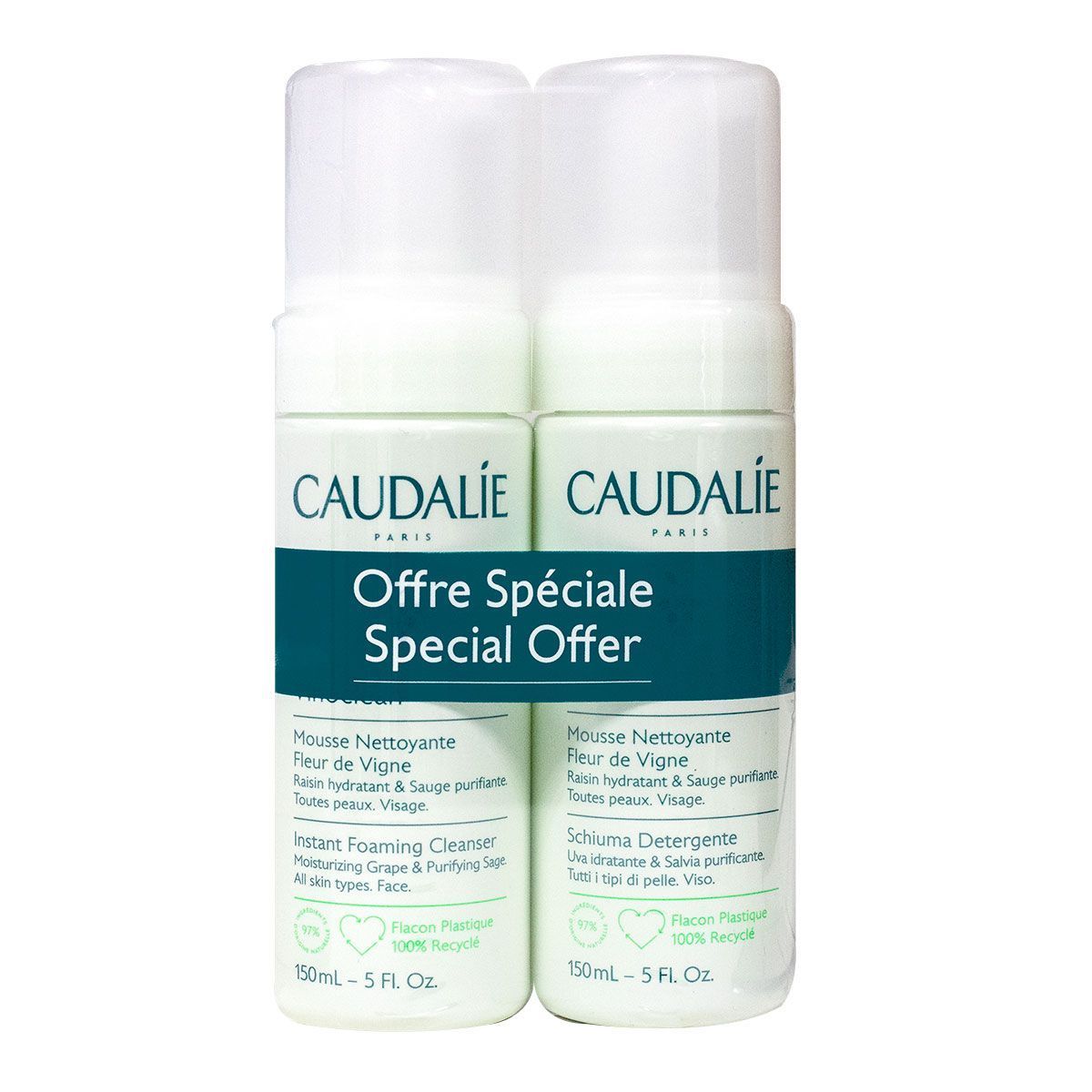 Caudalie Vinoclean Instant Foaming Cleanser Duo 300 Ml (2)