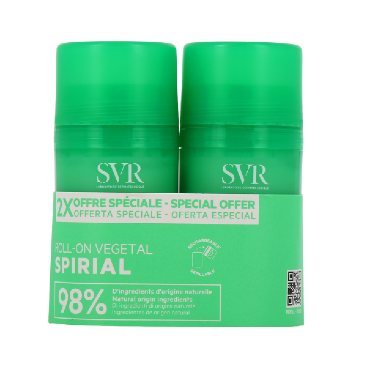 SVR Spirial Déodorant Roll-on Végétal 24h - 2 X 50ml (2)