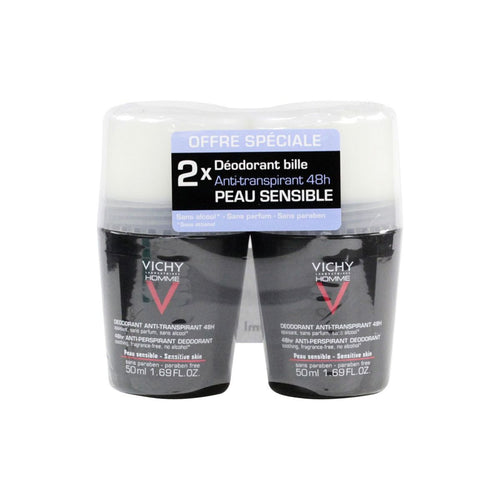 Vichy Homme Deodorant Anti-Transpirant Roll-On 48h 50ml 1+1 (2)