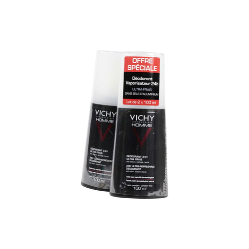 Vichy Homme 24HR Ultra-Refreshing Deodorant Spray 2 X 100ml (2)