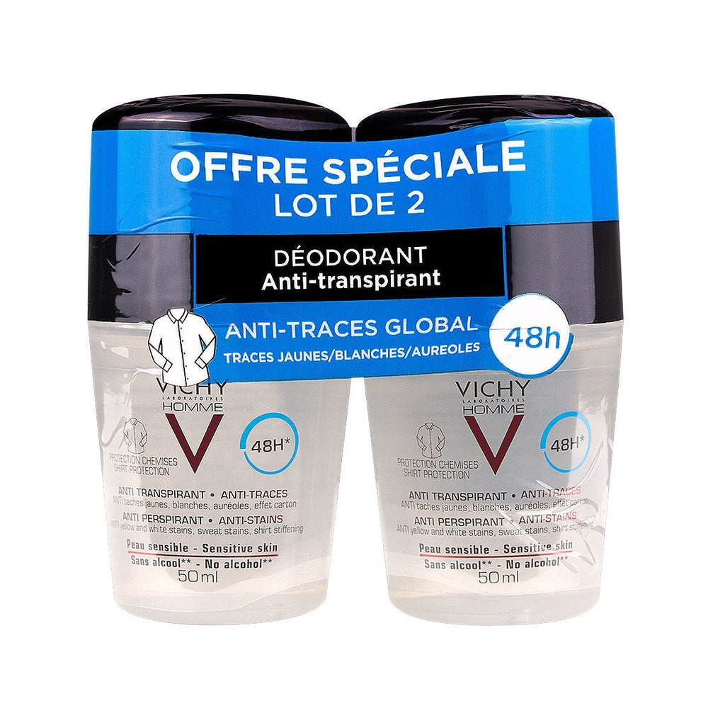 Vichy Déodorant Homme Anti-transpirant Anti-traces Lot De 2×50 Ml (2)