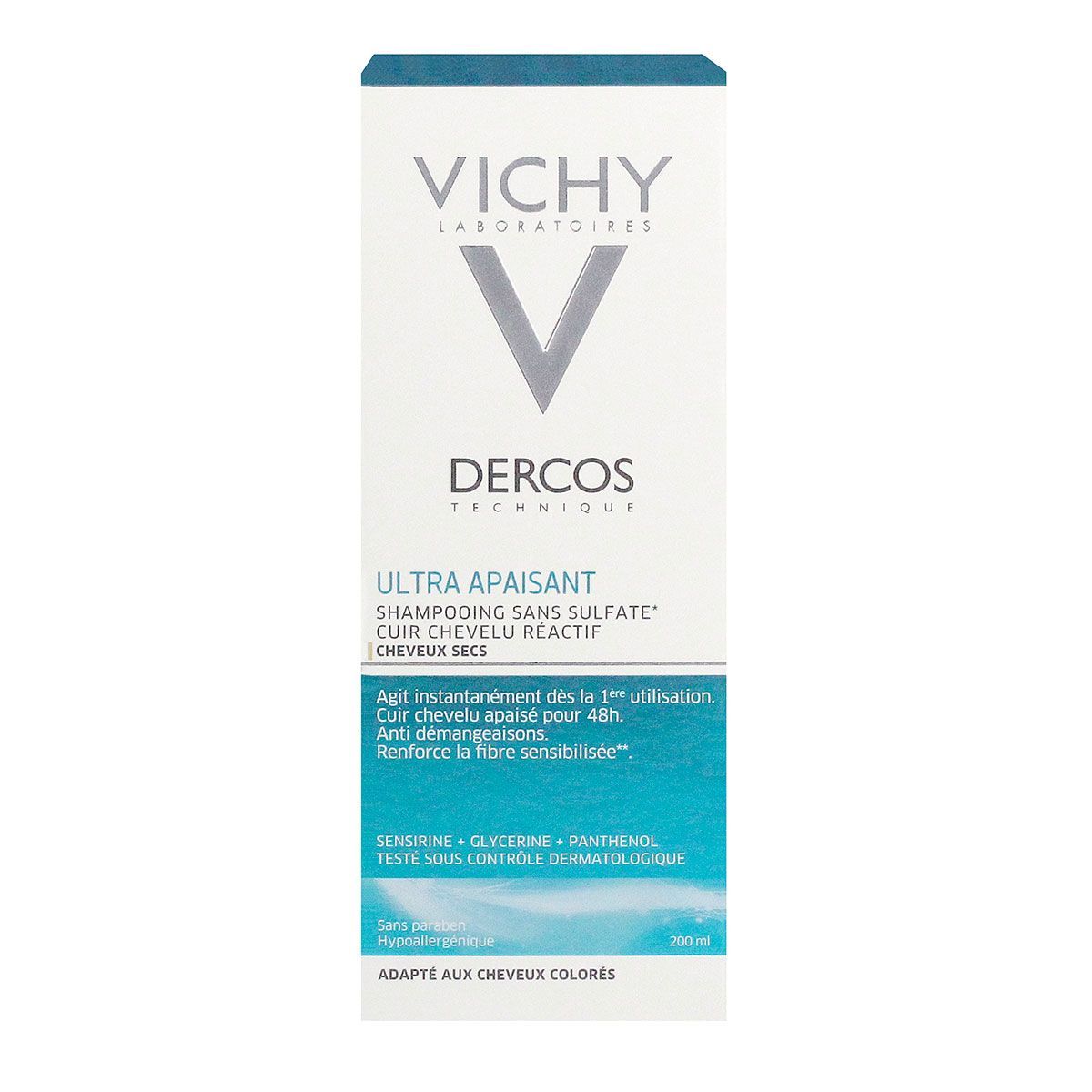 DERCOS Technique - shampooing ultra apaisant cheveux secs ou colorés (2)